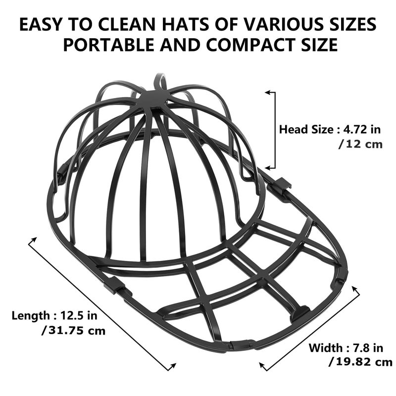 Coopache 4 Pack Hat Washer for Baseball Cap Washer Cage for Washing Machine,Ball Cap Washing Frame Hat Cleaner Holder Protector for Dishwasher - Image 3